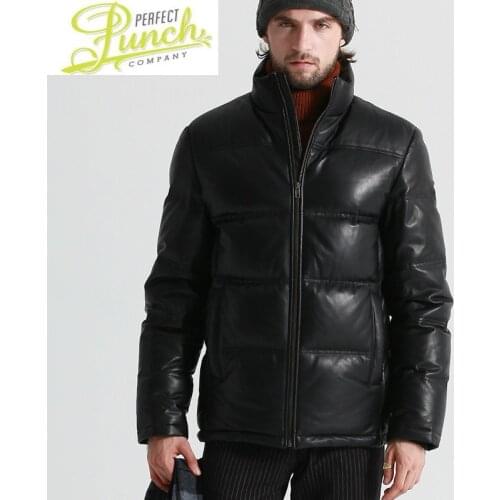 Sheepskin Geniune Jacket Men Leather Goose Down Coat Quality Winter Warm Thick Plus Size Outwear12-H06# MF481