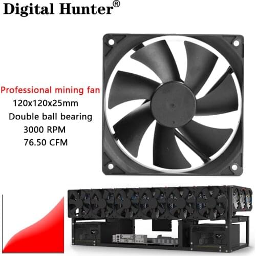 PC Computer Case Cooling Fan 120mm 3000RPM High precision Dual Ball Bearing Professional violence mining Computer Heatsink Fan