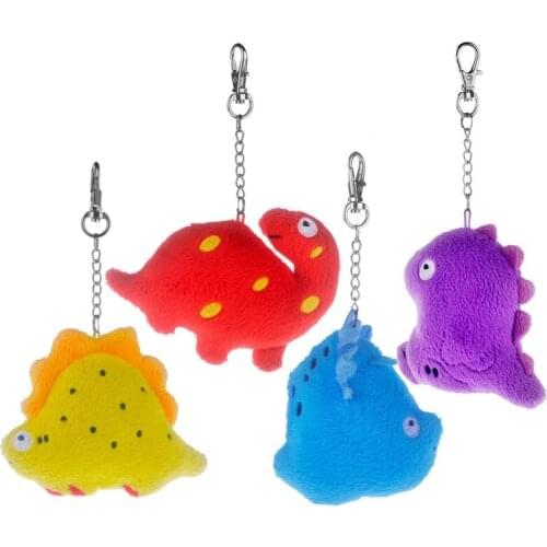 Plush toys dinosaur Keychain Toy High Quality Red Diplodocus Blue Triceratops Yellow Stegosaurus Purple Allosaurus Dinosaur Long