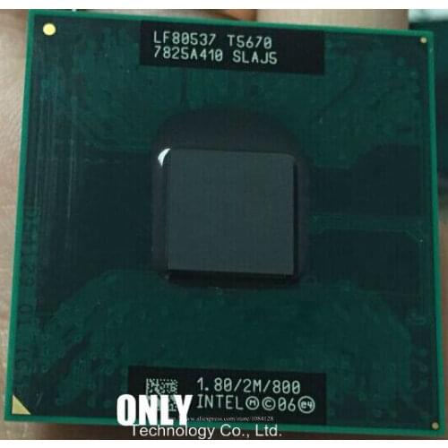 T5670 cpu for Intel Core 2 Duo T5670 laptop CPU 2M 1.80GHz 800 MHz SLAJ5 Notebook Original Used disassemble Processor