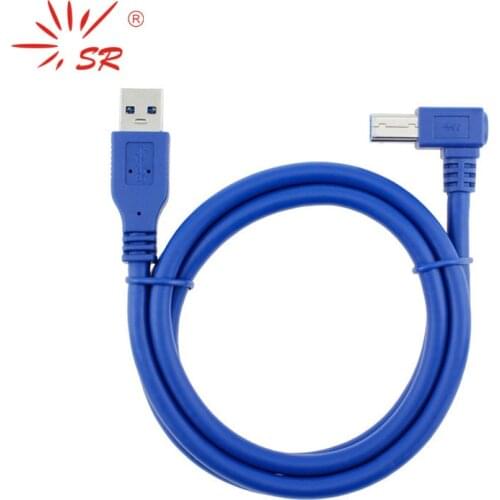 SR USB3.0 AM-BM 90 Degree elbow mobile hard drive cable 0.55M to connect mobile hard disk with high speed