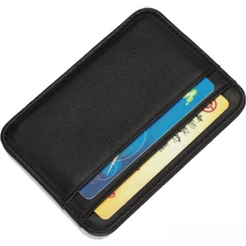 Super Slim Soft Small Wallet 100% Sheepskin Genuine Leather Women Mini Bank Credit Card Case Purse Thin ID Card Holder For Men