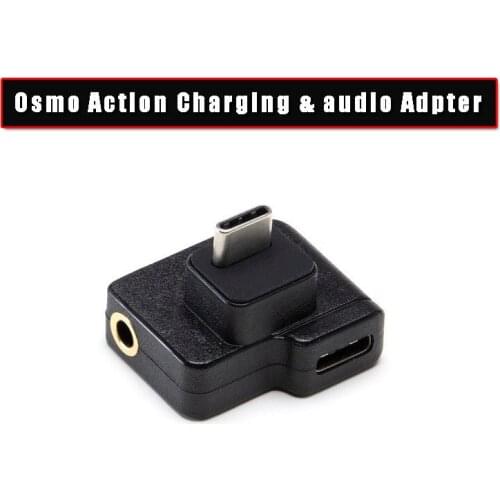 USB-C Audio Adapter / TRS Plug Transfer Box /3.5mm mount external Microphone for DJI Osmo Action Sports Camera Accessories