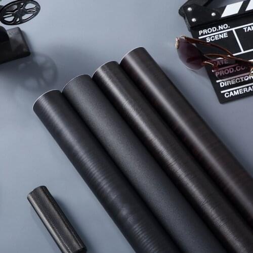 Thickened waterproof black sticker self-adhesive wallpaper pvc wood grain decoration clothes cupboard furniture kitchen