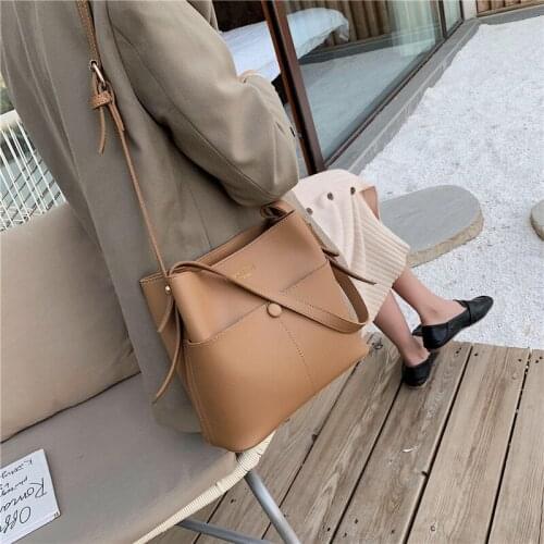 Ladies big wallet, shoulder bag, casual bucket bag, designer shoulder bag, luxury soft pu leather large-capacity handbag