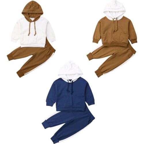 2-5Years Winter Warm Clothes For Boys Girls Casual Long Sleeve Tops Hoodies Pants Outfit