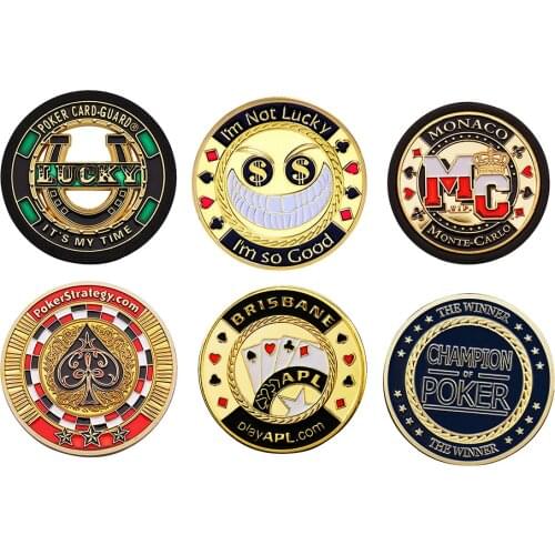 Gold Plate Badge Commemorative Badge Club Game Poker Chip Card Guard Protect, Metal Material