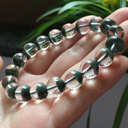 10mm Natural Green Phantom Quartz Bracelet Clear Round Beads Crystal Garden Fashion Stone Women Men AAAAA