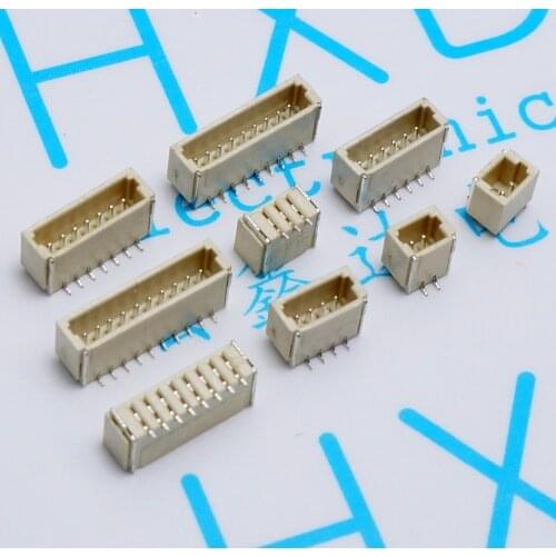 100Pcs Vertical 1.0mm Pitch SMD Connector Plug-in Base 2P/3P/4P/5P/6P/8P/10P