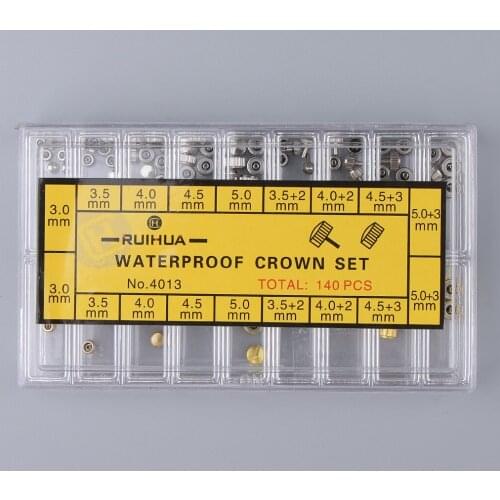 140 Pieces Silver Gold Mixed Sizes Watch Case Tube Pipes for Waterproof Crown