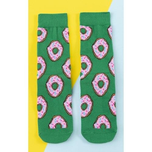 2021 Fashion Colorful Womens Socks Womans Cotton Sock Fruits Banana Avocado Lemon Egg Cookie Donuts Food Harajuku