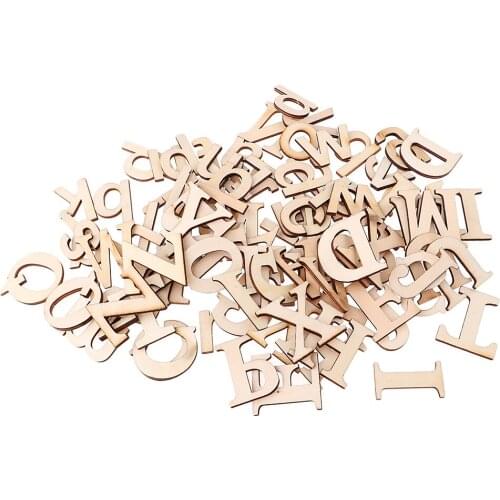 52x Unfinished Wood A-Z Alphabet Letters Wooden Pieces Craft Embellishments