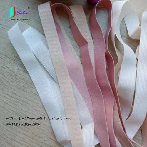 6mm-15mm Knitting Elastic Band Baby Underwear Sew Diy Soft Thin Good Quality White Pink Skin Color Elastic Band S0252L