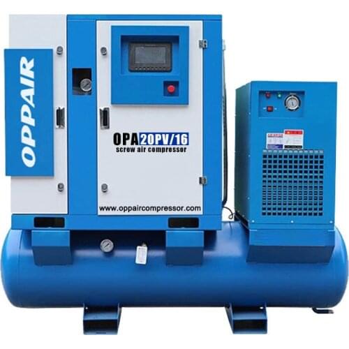 8-10 Bar 15KW 2.4 m^3/MIN Screw Air Compressor with Tank and Refrigerated Dryer 7-50 Hp 116-145 PSI
