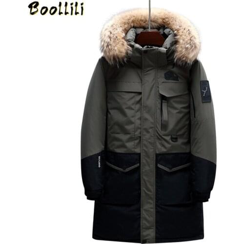 90% Down Jackets 2020 Man Warm Winter Brand Jacket Luxury Detachable Fur Collar Turtleneck Windproof Concise Comfortable Cuffs