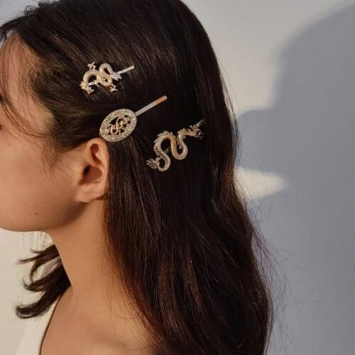 AE-CANFLY Serpentine Chinese Hairpin 3pcs/set Hanging for Women Auspicious Animal Snake Earring Punk Ethnic Earrings Jewelry