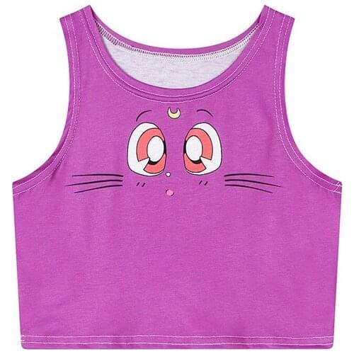 Anime Sexy Girls Cosplay Vest Costume Crystal Crop Tops Vest Tank Tops Shirt