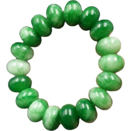 Natural Jade Jade Jadeite Buckle Bracelet Sun Green Abacus Bead Jade Bracelet