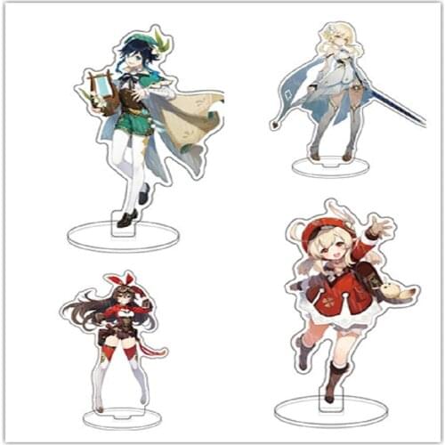 Genshin Impact New Acrylic Figure Stand Model Plate Desk Decor Toy Cosplay Gifts Barbara Venti Diluc Kaeya Paimon Xiao Theme