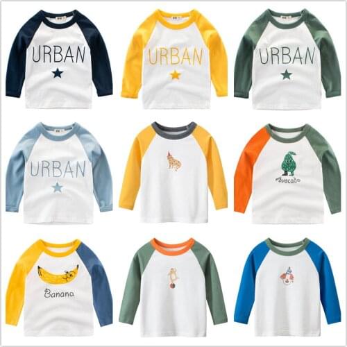 Baby Girls Boys T-shirts Clothes 1 to 9 Years Old 100% Cotton Long Sleeve Tees Tops Children Girls Bottoming Shirts