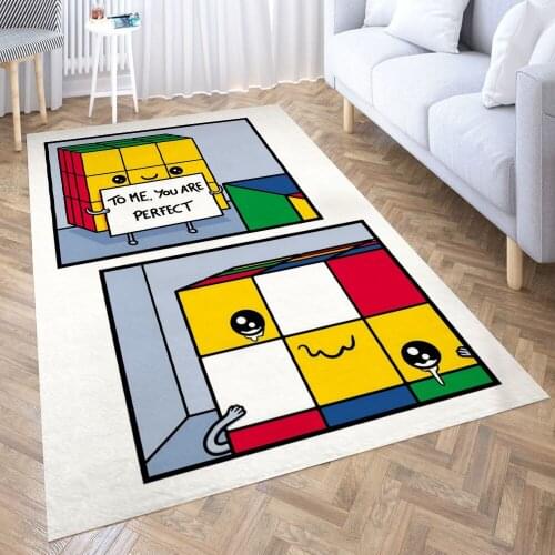 Perfect Cube Carpet for Living Room 3D Anime Cartoon Rug Gamer Teen Room Bedside Lounge Rug Kids Children Floor Mats