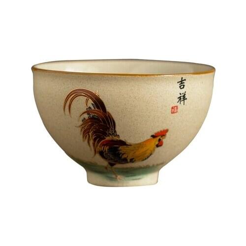 Ceramic Antique Coarse Chicken Crock Teacup Home Creative Personal Cup Kung Fu Green Tea Tie Guan Yin Tea Bowl Teaware