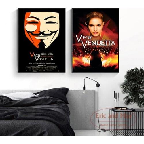 Classic Hackers Movie V For Vendetta Canvas painting Poster Nordic Modern Wall Art Pictures Living Room Study Decor Posters