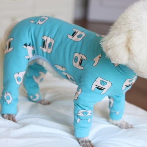 Pet Dog Jumpsuit Thin 100%Cotton Printed Overalls Puppy Clothes Stretchy Pajamas Bottoming Shirt For Small Dogs Chihuahua Poodle