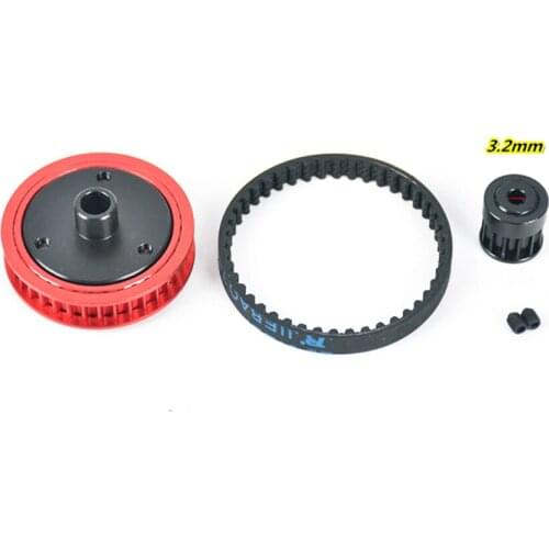 Red Gear Set 3.2mm 5.0mm Belt Drive Transmission Gears System for 1/10 Axial SCX10 II 90046 KM1 D90