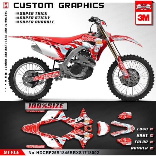 KUNGFU GRAPHICS Custom Decal Motocross Stickers Vinyl Wrap Kit for CRF250R CRF 250R CRF450R CRF450RX Supermoto 2017 2018