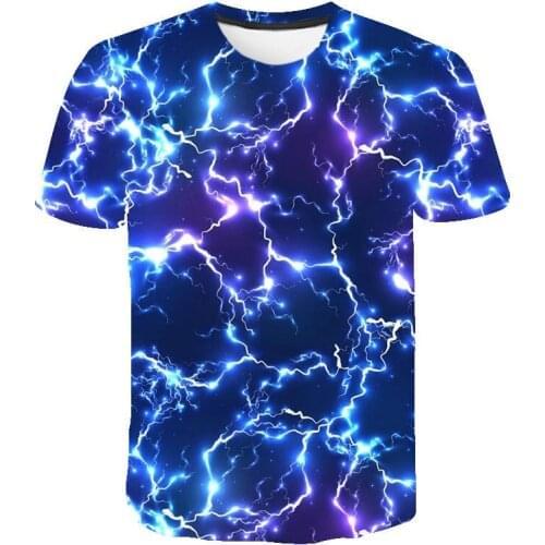 Summer New Fashion T Shirt 3D Printed Men Women Children Casual Streetwear Lightning Boy Girl Short Sleeve Sweatshirt Casual Top
