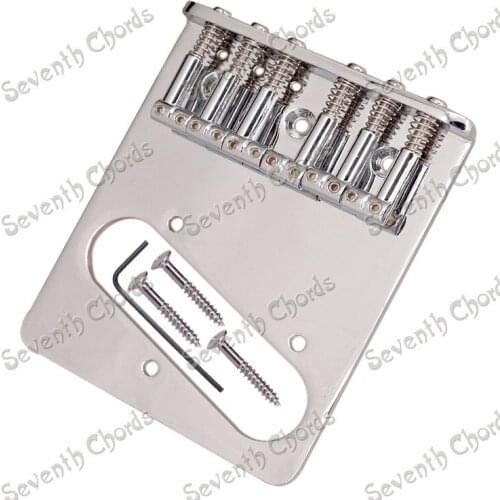 A Set Vintage L Shape 6 Saddle Bridge for TL Electric Guitar With Screws wrench - Chrome