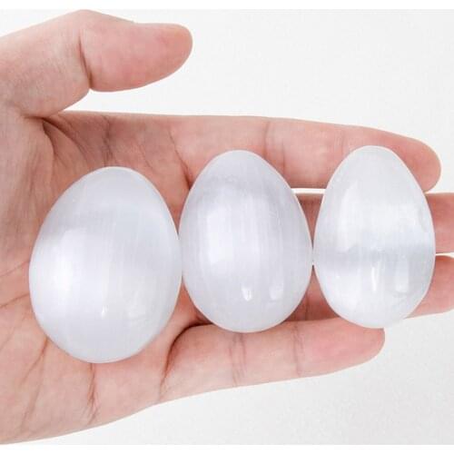 Natural Selenite Quartz Crystal charms eggs Quartz Crystal Natural Stones and Minerals Specimen For Air Cleanning