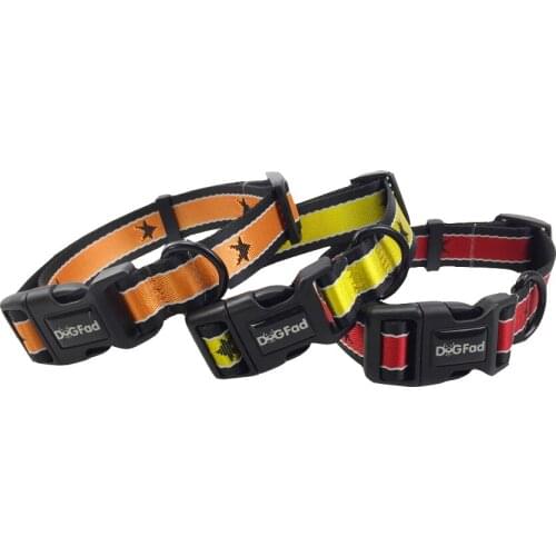 Pet Dog Collar with Buckle Stars Pattern Puppy three colours Nylon Adjustable Collars for Dogs Small Medium Large