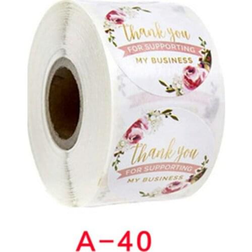 Roll Flower Thank You Sticker Label Copper Plate Self-Adhesive Material Round Wedding Decoration Stickers 4 Inch