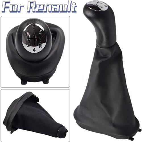 Manual 5 Speed Car Gear Shift Knob Lever with Boot Cover for Renault Clio 2 Clio 3 Megane 2 Scenic 2 Kangoo