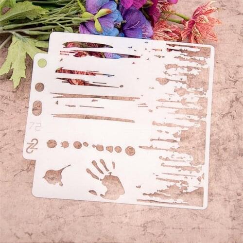 14.1*13 Beach hand print stencils spray plastic mold shield DIY cake hollow Embellishment printing lace ruler Easter