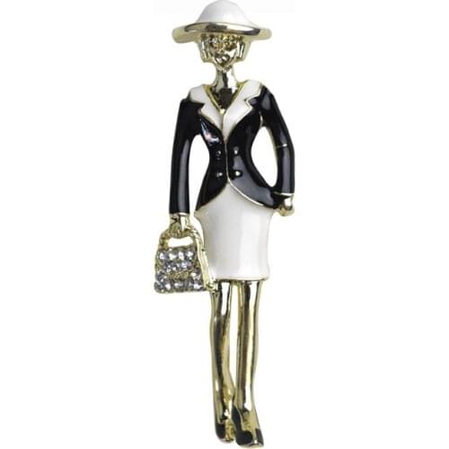 New Fashion Figure Brooches for women Suit High Quality lapel pin Rhinestone Brooch Wholesale Classic Women Broches X1650