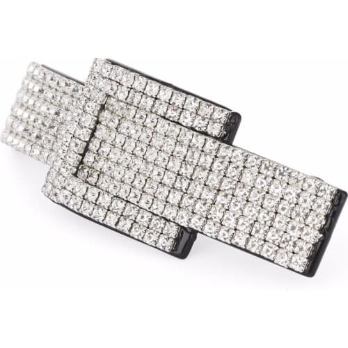 Womens Hair Barrettes Crystal Bow Hair Clips Elegant Hair Accessories Rhinestone Hairpin Metal French Clips Hair Decoration HC43