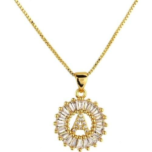 2019 Sale Kolye Moana Choker Collares A-z Initial Letter Pendant Charm Cubic Zirconia Necklace For Woman Color Capital Chain