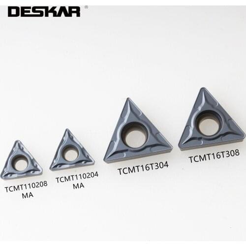 10PCS DESKAR TCMT110204-MA TCMT110208-MA TCMT16T304 TCMT16T308 LF6008 CNC Lathe Cutter Cutting Carbide Inserts Turning Tools