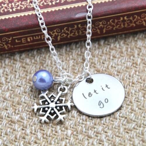 12pcs/lot Let It Go Necklace gift jewelry Big snowflake charm Elements Crystal Jewelry