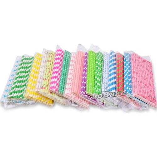 2 packs/lot, 25pcs/pack) Latest 19.5cm long colorful paper art drinking straw fruit steamwater juice straw randomly color sent
