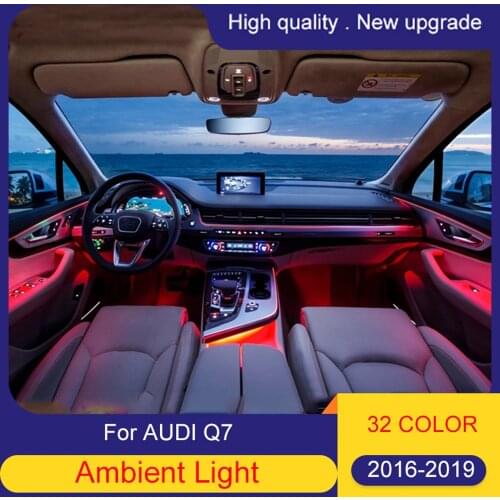 32 Color led Ambient light Lamp Fit For AUDI Q7 2016-2019 Atmosphere Advanced Light Decoration lamp