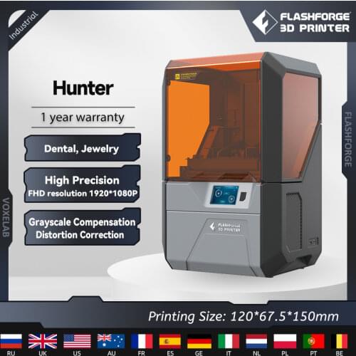 Flashforge Hunter DLP 3d Printer Preview Touch Screen High Precision Jewelry Dentistry Digital Light Processing Impresora 3d