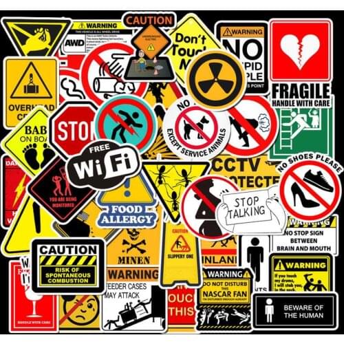 50pcs/SET Sign Sticker Waterproof Car Laptop Skateboard Surfboard Trunk Bicycle Kids Toy Cup Home Decor