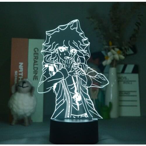 Anime 3D Lamps Bedside Acrylic Night Light Danganronpa V3 Nagito Komaeda Kids Room Decor Teenager Birthday Gift Bluetooth Base