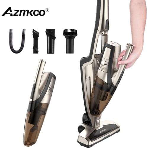 Azmkoo Cordless Vacuum 2 in 1 Powerful Suction 18000PA Stick Handheld Vacuum 2200mAh Long Battery Life for Home Floor Carpet Car