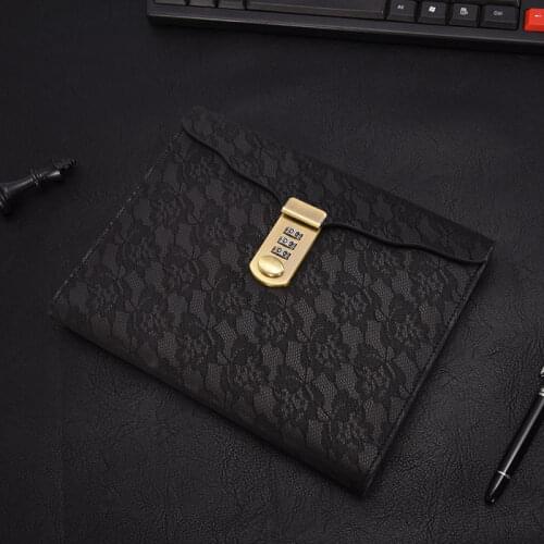 A5 retro password lock notebook creative student diary fingerprint with lock notepad thickened stationery hand ledger
