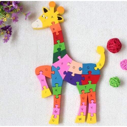 100set Kids Wooden Puzzle Toys Children Learning Puzzle Letters Alphanumeric Lovely Snake Shape Wooden Puzzle Educational Toy